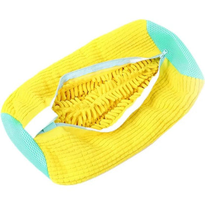 Shoe Cleaning Mop Cover with Microfiber Chenille Lining and Zipper Reusable Washable Shoe Scrubber Bag for Washing Machine and Manual Cleaning (1 Pc)