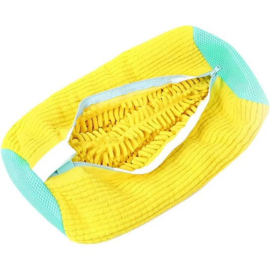 Shoe Cleaning Mop Cover with Microfiber Chenille Lining and Zipper Reusable Washable Shoe Scrubber Bag for Washing Machine and Manual Cleaning (1 Pc)