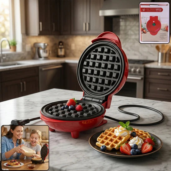 Mini Waffle Maker Machine Waffle Iron Home Appliances Kitchen Gift Easy To Clean On-stick Surfaces Perfect Breakfast Dessert Sandwich Pan Cakes Paninis Other Snacks Machine