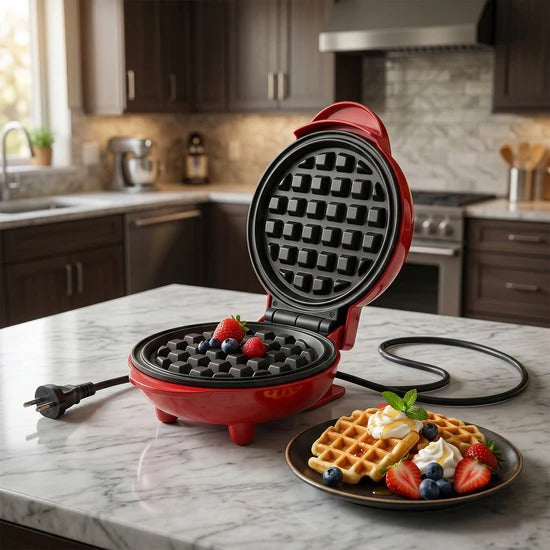 Mini Waffle Maker Machine Waffle Iron Home Appliances Kitchen Gift Easy To Clean On-stick Surfaces Perfect Breakfast Dessert Sandwich Pan Cakes Paninis Other Snacks Machine