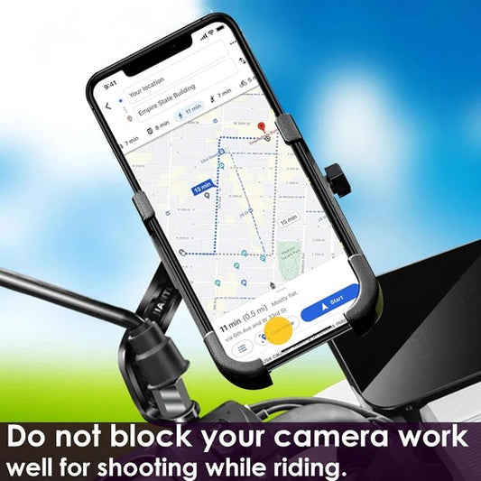 Metal Rear View Mirror Mobile Phone Holder – Adjustable Bike and Motorcycle Mirror Mount Phone Stand (1 Pc)