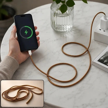 Flexible Spiral Cable Protector Sleeve for USB Type C Lightning Charger Cables and Earphone Wires Tangle Free Cord Guard (1 Pc)
