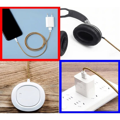 Flexible Spiral Cable Protector Sleeve for USB Type C Lightning Charger Cables and Earphone Wires Tangle Free Cord Guard (1 Pc)