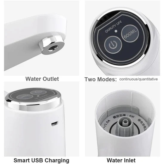 Foldable USB Rechargeable Automatic Water Dispenser Pump for 20 Litre Water Bottles Portable Electric Drinking Water Pump