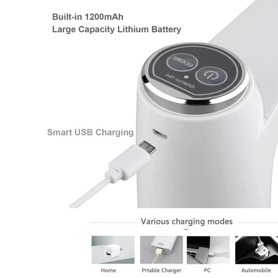 Foldable USB Rechargeable Automatic Water Dispenser Pump for 20 Litre Water Bottles Portable Electric Drinking Water Pump