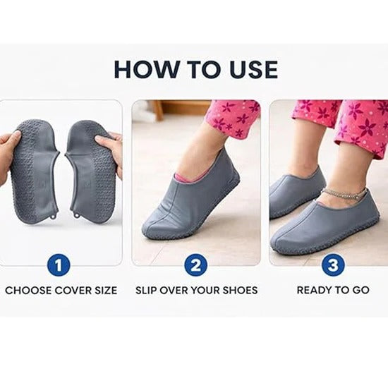 4919 Shoe Cover (Small Size) For Rain Reusable Antiskid Waterproof Boot Cover Shoe Protector For Bike Silicone (1 Pair)