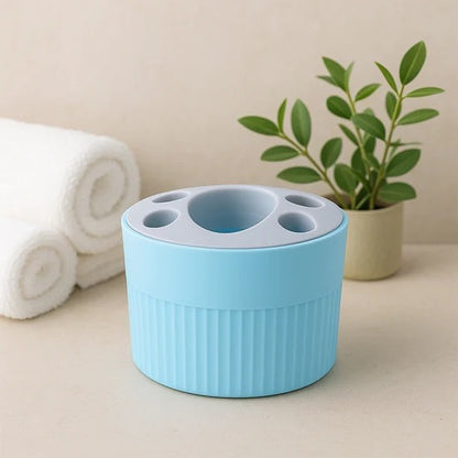Round Multipurpose Toothpaste and Stationery Holder Plastic Desk Organizer for Toothbrush Pen Pencil Makeup Tools Kitchen and Bathroom Storage (1 Pc)