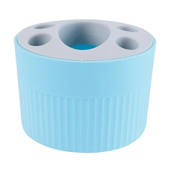 Round Multipurpose Toothpaste and Stationery Holder Plastic Desk Organizer for Toothbrush Pen Pencil Makeup Tools Kitchen and Bathroom Storage (1 Pc)