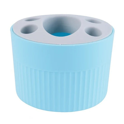 Round Multipurpose Toothpaste and Stationery Holder Plastic Desk Organizer for Toothbrush Pen Pencil Makeup Tools Kitchen and Bathroom Storage (1 Pc)
