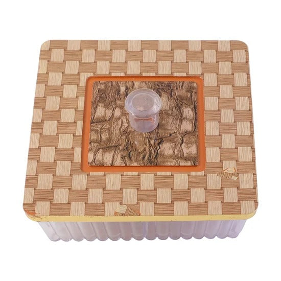Multipurpose 4 Partition Dry Fruit Box with Airtight Lid Plastic Mukhvasdani for Dry Fruits Chocolates Sweets Mouth Freshener Spices and Snacks (1 Pc)