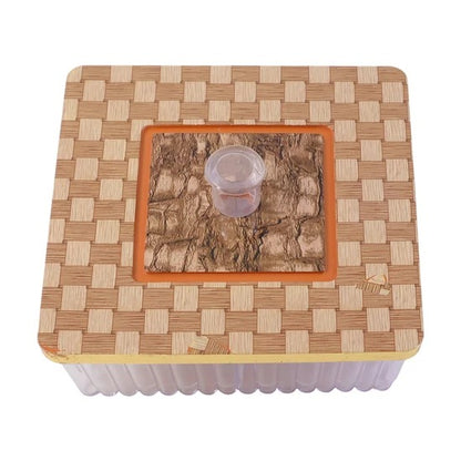 Multipurpose 4 Partition Dry Fruit Box with Airtight Lid Plastic Mukhvasdani for Dry Fruits Chocolates Sweets Mouth Freshener Spices and Snacks (1 Pc)