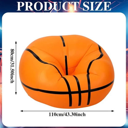 Football Inflatable Sofa Chair Cartoon Soccer Ball Design Folding Lounge Chair for Kids and Adults 110 x 85 Cm