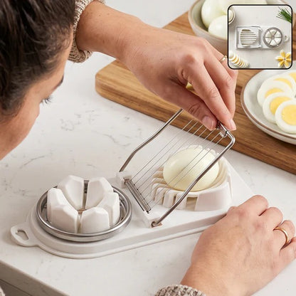 2 in 1 Egg Slicer and Egg Cutter with Stainless Steel Wires for Hard Boiled Eggs Fruits and Soft Food Slicing (1 Pc)