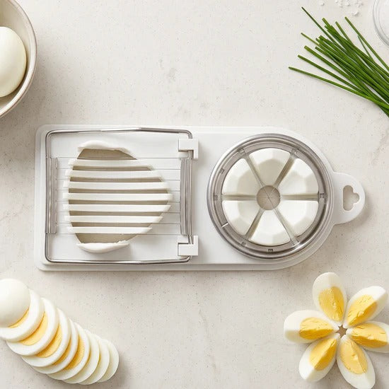 2 in 1 Egg Slicer and Egg Cutter with Stainless Steel Wires for Hard Boiled Eggs Fruits and Soft Food Slicing (1 Pc)