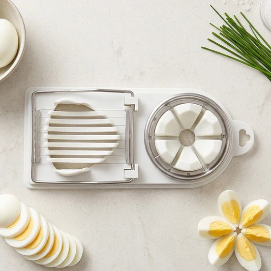 2 in 1 Egg Slicer and Egg Cutter with Stainless Steel Wires for Hard Boiled Eggs Fruits and Soft Food Slicing (1 Pc)