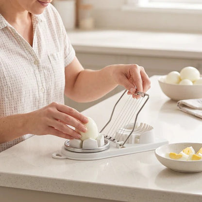 2 in 1 Egg Slicer and Egg Cutter with Stainless Steel Wires for Hard Boiled Eggs Fruits and Soft Food Slicing (1 Pc)