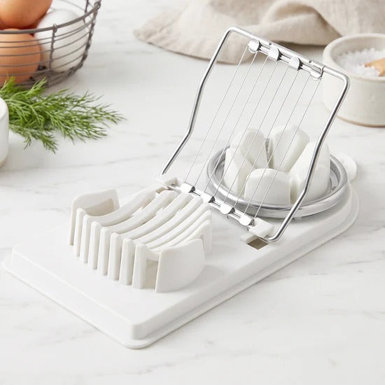 2 in 1 Egg Slicer and Egg Cutter with Stainless Steel Wires for Hard Boiled Eggs Fruits and Soft Food Slicing (1 Pc)