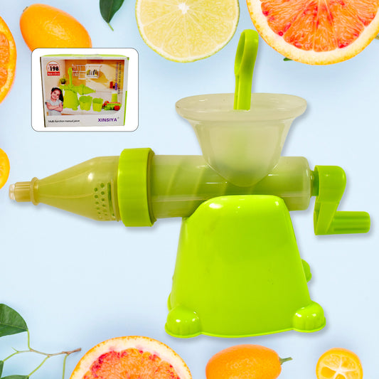 Multifunction Manual Fruit and Vegetable Juicer with Metal Handle, Non-Electric Plastic Juice Extractor for Orange, Sweet Lime, Watermelon, Tomato and Soft Fruits (1 Pc, Bowl Not Included)