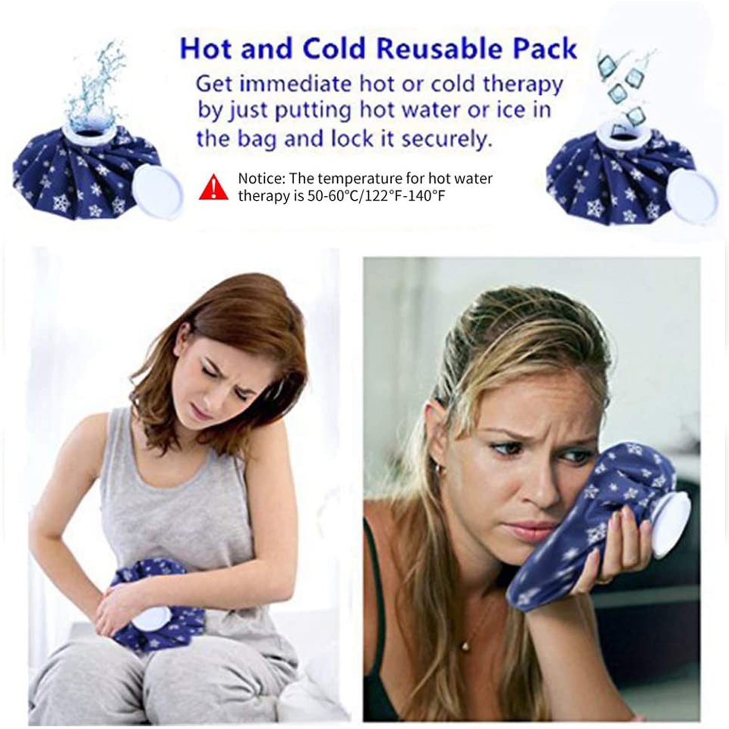 Reusable Pain Relief Ice Bag for Cold Therapy – Leakproof Fabric Ice Compress Bag for Joint, Muscle and Sports Recovery (1 Pc)