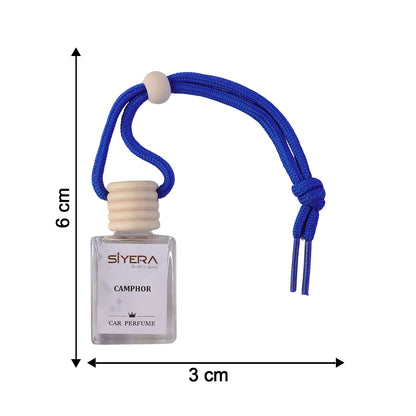 Siyera Camphor Hanging Car Perfume with Natural Wooden Cap Long Lasting Car Air Freshener and Fragrance Diffuser for Car, SUV and Indoor Spaces (1 Pc)