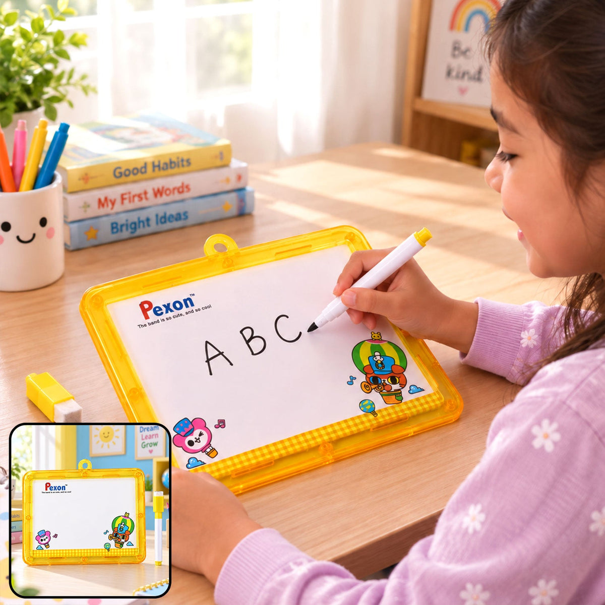 Reusable Kids Writing And Drawing Slate With Marker Eraser For Learning Practice