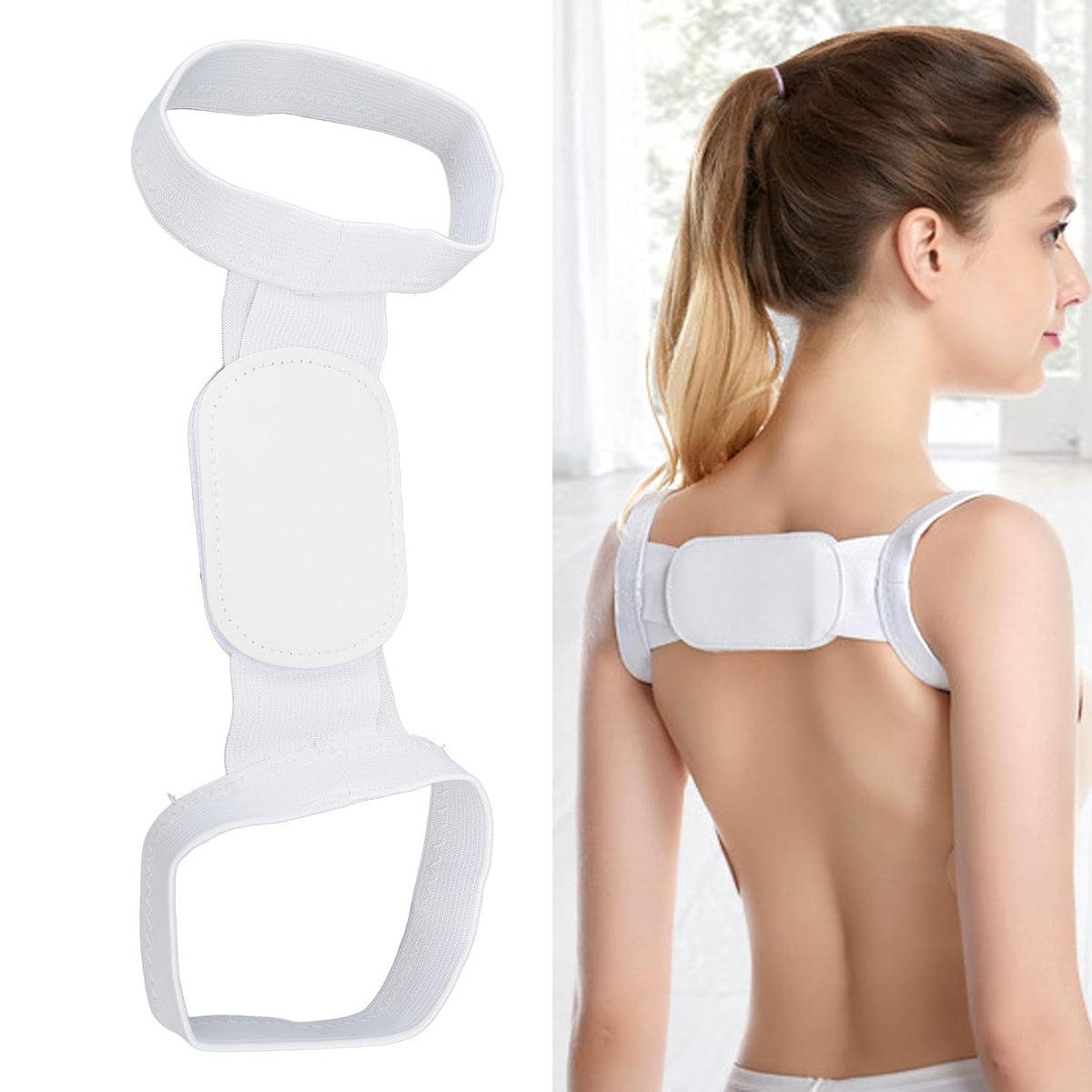 Back and Shoulder Posture Corrector for Adults &amp; Children, Adjustable Back Support Belt, Shoulder Support Brace for Posture Correction, Hunchback Support &amp; Daily Use