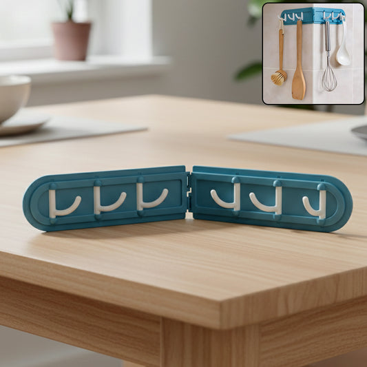 Foldable Rotating Wall-Mounted Multipurpose Hook Rack for Kitchen, Bathroom & Home Storage | Space-Saving, Waterproof & Easy Installation Organizer (1 Pc)