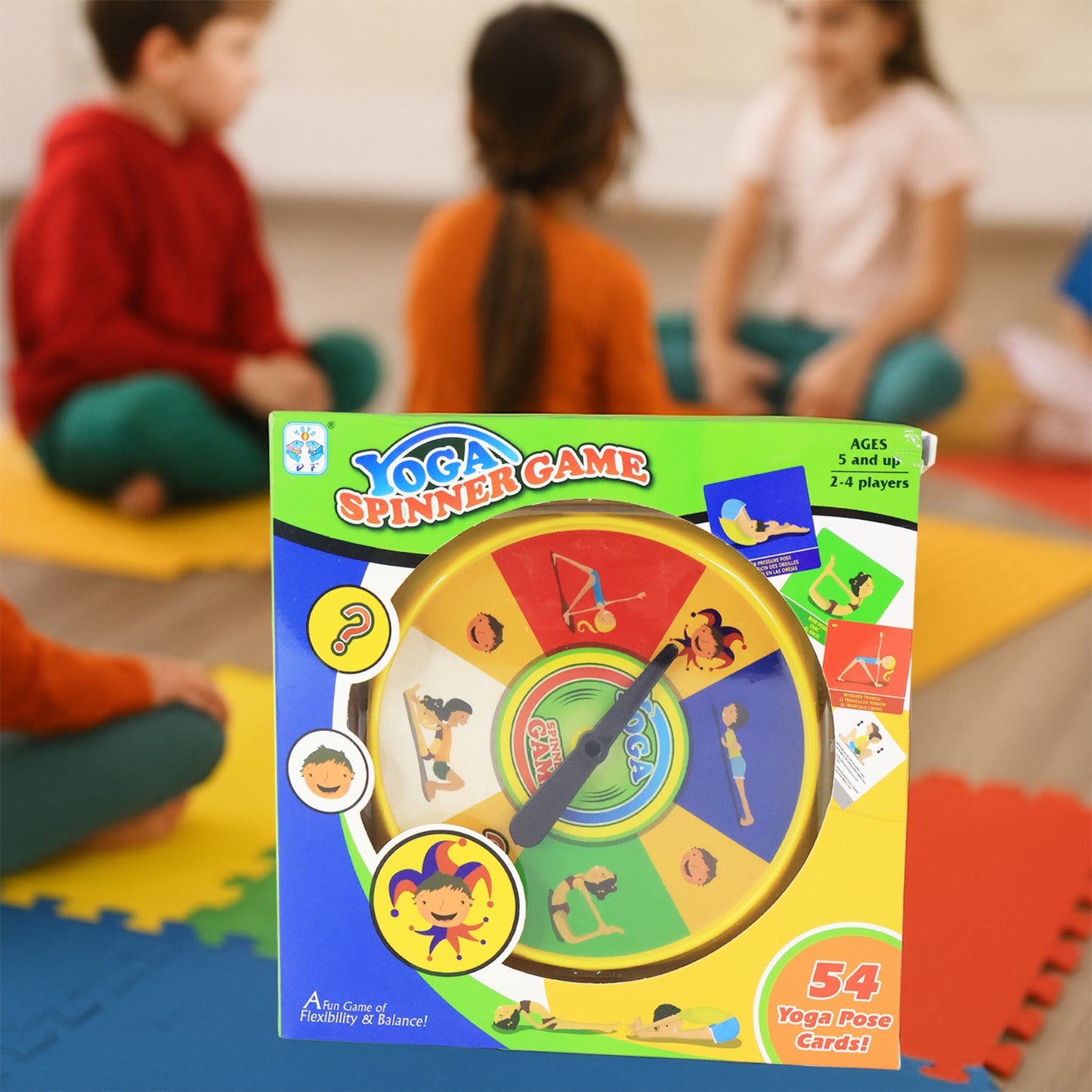 Yoga Spinner Game for Kids and Adults Educational Yoga Activity Game for Balance Flexibility Physical Fitness and Family Fun (1 Set)