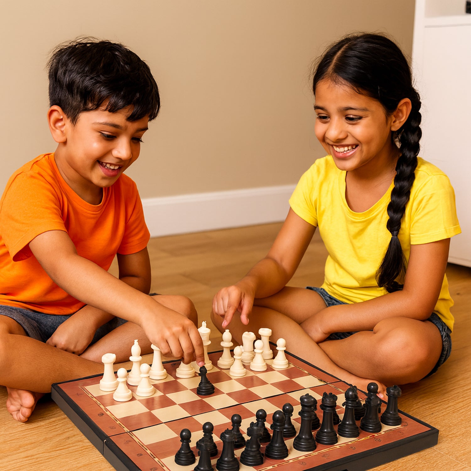 Premium Portable Chess Set Plastic Chess Pieces – Travel-Friendly, Foldable, Waterproof Board for Kids, Adults, Beginners, Outdoor and Indoor Play, Tournament Practice (1 Set)