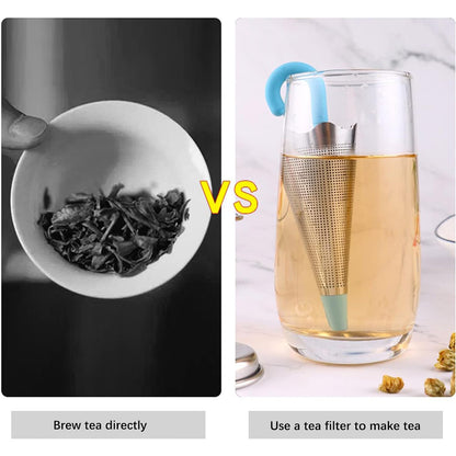 Reusable Umbrella Shape Tea Infuser and Silicone Tea Strainer with Stand – Food Grade Loose Leaf Tea Filter for Cups and Mugs