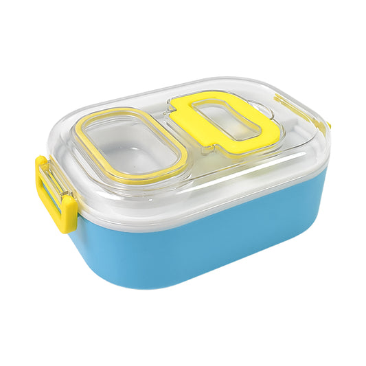 Durable Plastic Lunch Box For Kids With 2 In 1 Spoon Fork (1 Pc)