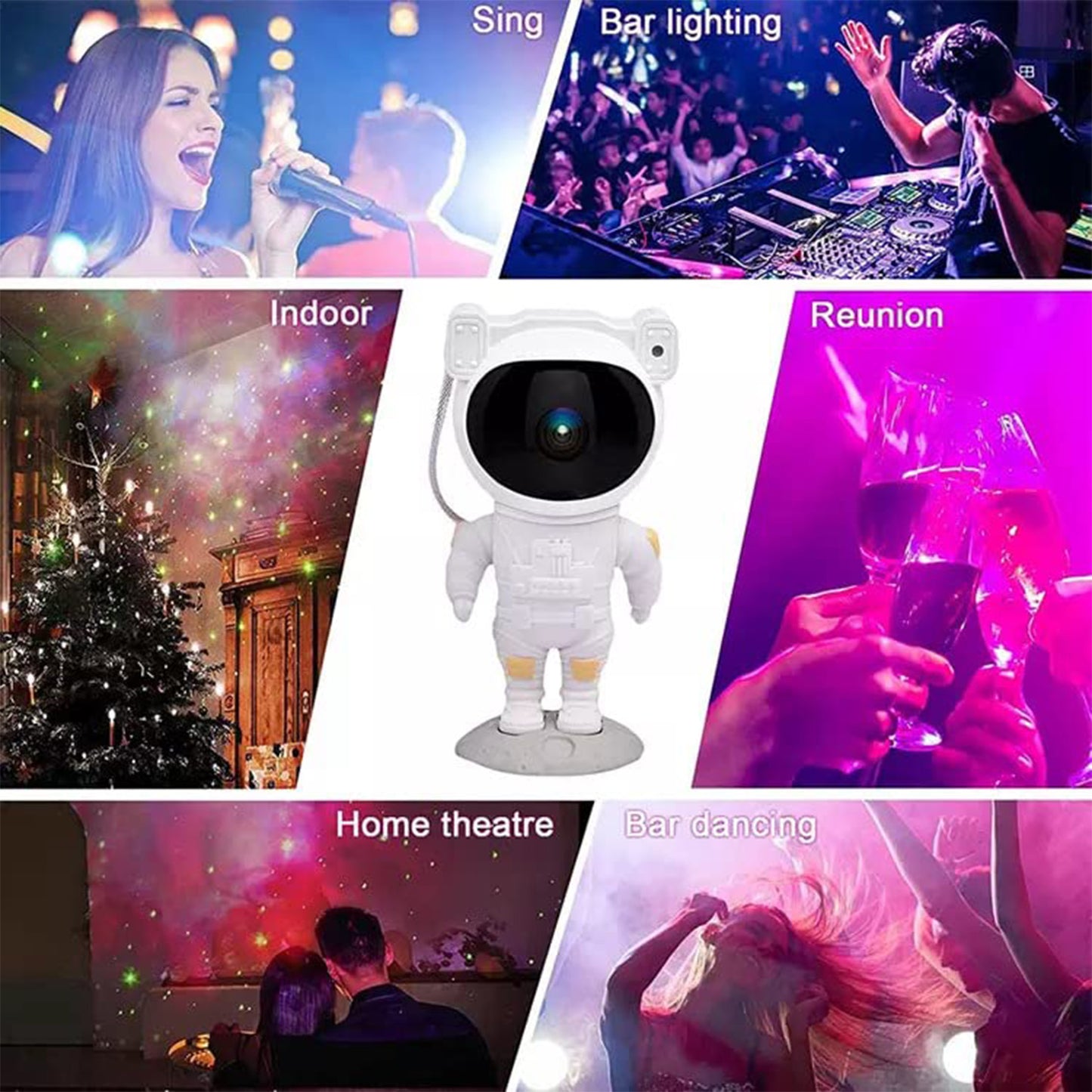 Astronaut Galaxy Star Projector Night Light with Remote Control and Timer 360° Rotating Space Nebula Sky Lamp for Kids Bedroom Room Decor