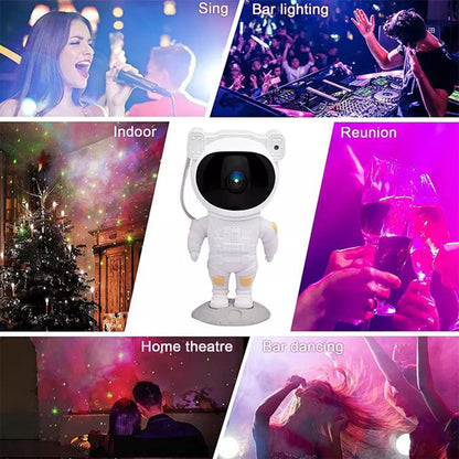 Astronaut Galaxy Star Projector Night Light with Remote Control and Timer 360° Rotating Space Nebula Sky Lamp for Kids Bedroom Room Decor