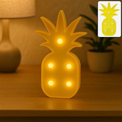Pineapple Shaped LED Decorative Night Light Battery Operated Marquee Lamp for Kids Room Bedroom Party Home Decoration Wall and Table Decor