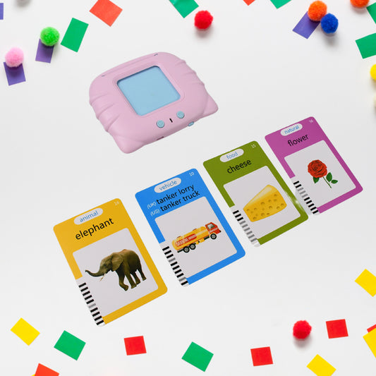 Preschool Learning Flash Cards Talking Machine for Kids with 224 English Words and 112 Double-Sided Educational Cards