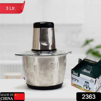 Stainless Steel Electric Meat Grinder Food Chopper 3L 300W for Meat, Vegetables, Onion, Garlic, Fruits and Nuts (1 Pc)