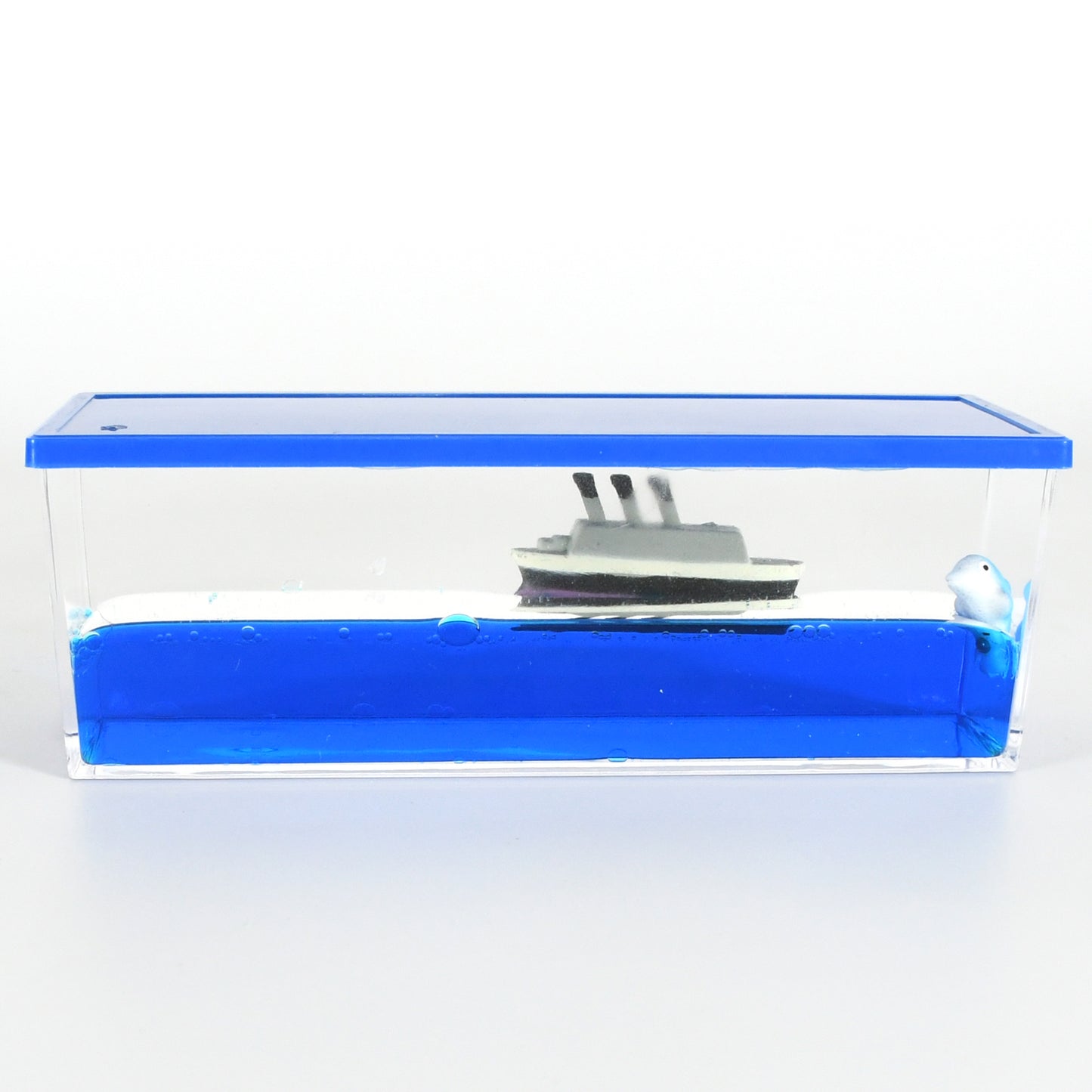 Floating Cruise Ship Liquid Motion Desk Ornament Unsinkable Water Ship Iceberg Paperweight Acrylic Car Dashboard Decoration Stress Relief Showpiece and Gift
