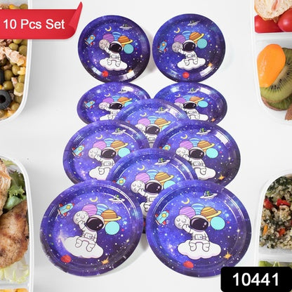 Round Disposable Happy Birthday Paper Plates Heavy Duty Party Serving Plates for Birthday Celebrations Cake Snacks and Food Pack of 10 Mix Design