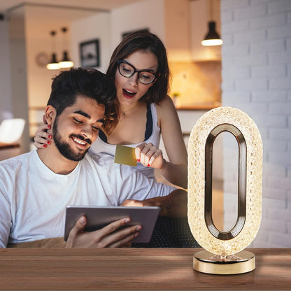Touch Control Crystal Table Desk Lamp 3-way Dimmable Light