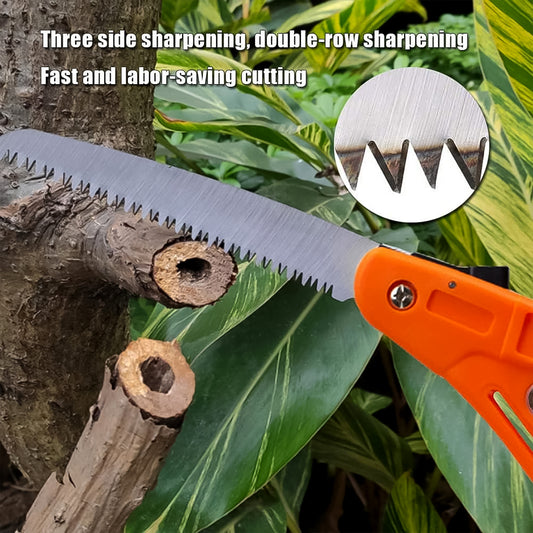 15 Inch Mini Folding Pruning Saw High Hardness Steel Blade with Non-Slip Handle for Gardening Tree Trimming Wood Bamboo PVC Camping and Outdoor Use (1 Pc)