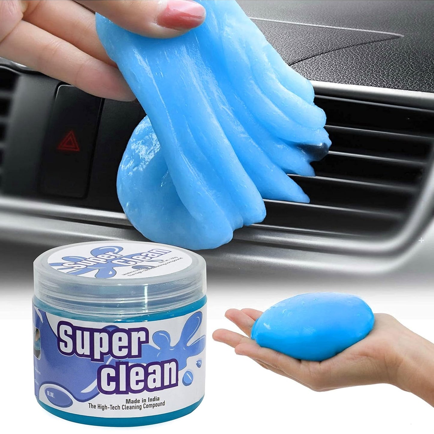 Super Clean Magic Gel Cleaner for Car Interior, Keyboard and Electronics – Reusable Dust Cleaning Gel for Home and Office