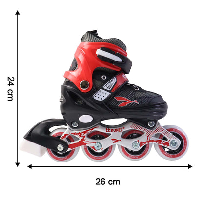 Professional Adjustable Inline Skates for Kids and Adults High Speed Roller Skating Shoes with Safety Straps PU Wheels and Aluminum Frame for Outdoor Sports Fitness and Recreation (Medium Size)