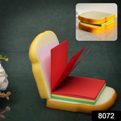 Sandwich Shaped Notepad and Sticky Notes – Cute Food-Themed Mini Memo Pad with 80 Multicolor Pages for School, Office and Gifts (1 Pc)