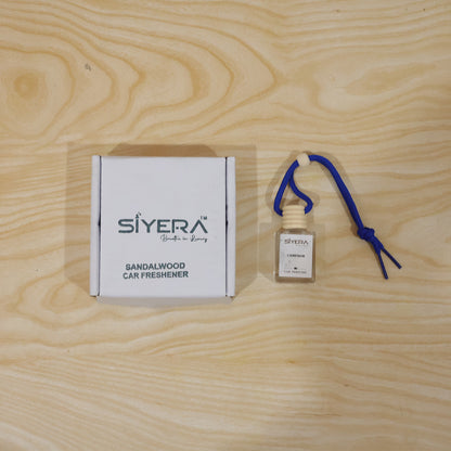 Siyera Camphor Hanging Car Perfume with Natural Wooden Cap Long Lasting Car Air Freshener and Fragrance Diffuser for Car, SUV and Indoor Spaces (1 Pc)