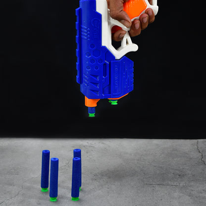 Hi-Arm Toy Gun with 10 Foam Suction Bullets – ABS Plastic Target Shooting Toy with Easy Pull-Back Action for Kids (Made in India)