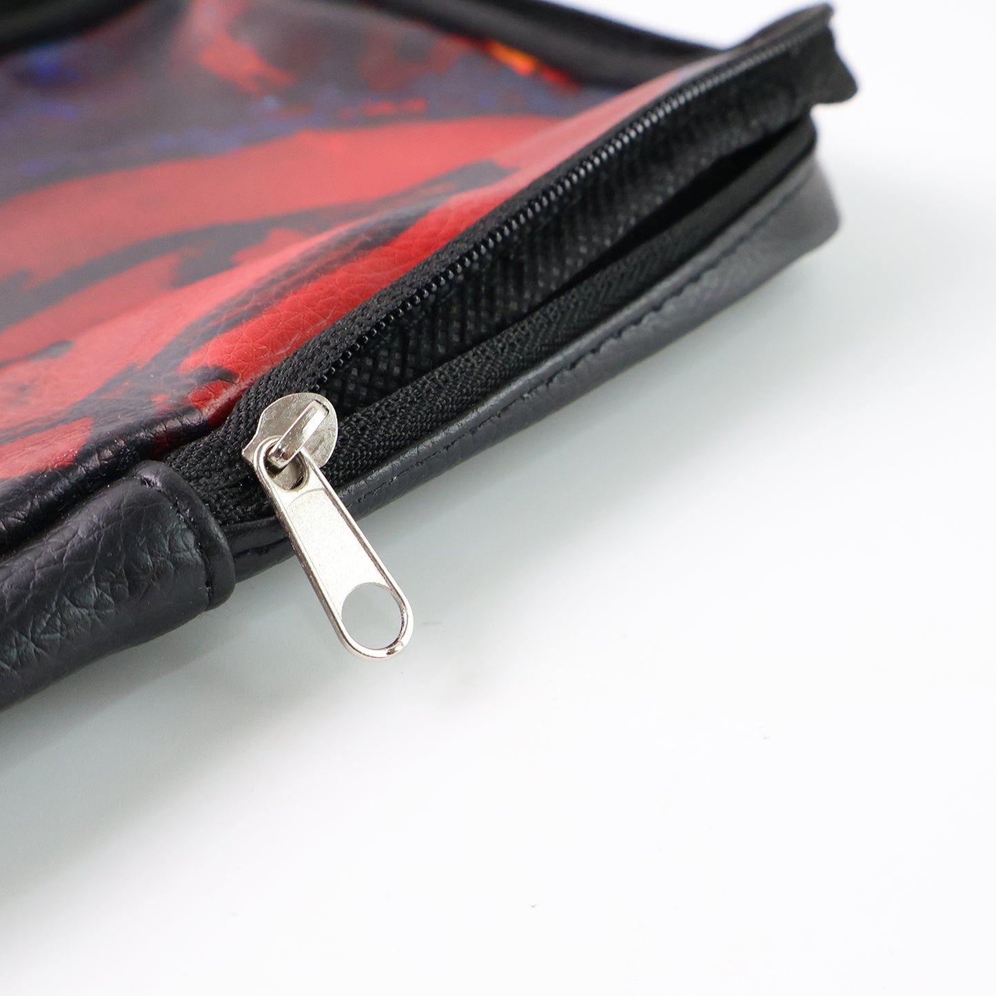 Handcrafted Multipurpose Faux Leather Zipper Pouch with Traditional Art Print Utility Organizer for Makeup Stationery Travel Accessories and Daily Essentials