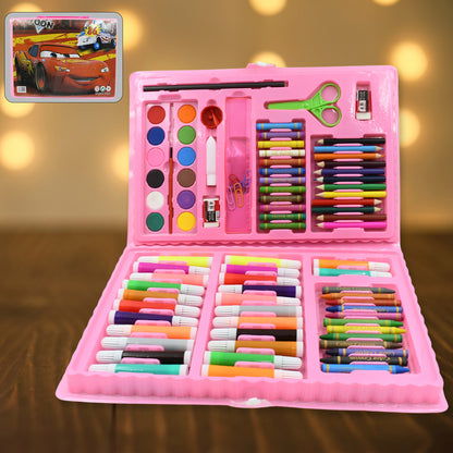 86 Pieces Kids Art Set Drawing and Coloring Kit – Portable Painting Supplies with Crayons, Color Pencils, Watercolors, Markers and Carry Case – Mix Colors