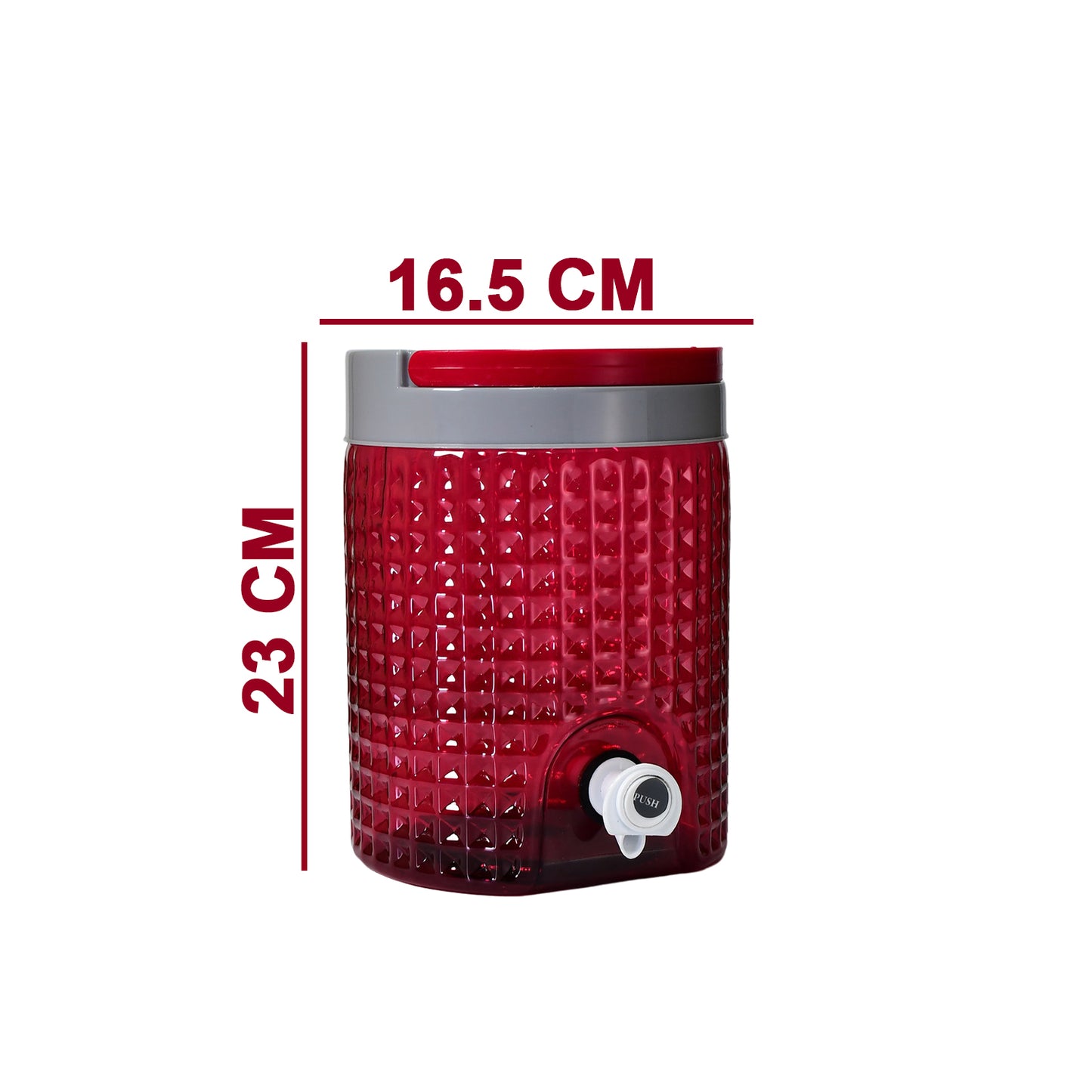 Diamond Cut Design Plastic Water Jug 4500ML Portable Water Dispenser Jug with Handle Push Nozzle Leakproof Wide Mouth Beverage Storage Container