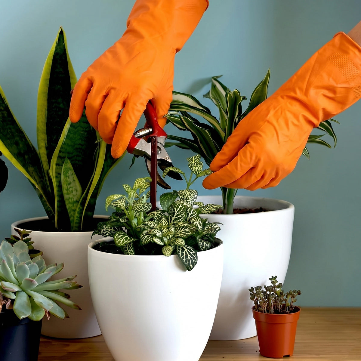 Large Orange Rubber Cleaning Gloves for Dishwashing and Household Cleaning, Reusable Waterproof Gloves for Kitchen, Bathroom and Daily Chores (1 Pair)