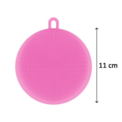 Silicone Dish Scrubber Sponge Food Grade BPA Free Kitchen Cleaning Brush Heat Resistant Non Stick Multipurpose Scrubber for Dishes Fruits Vegetables and Household Use (1 Pc)